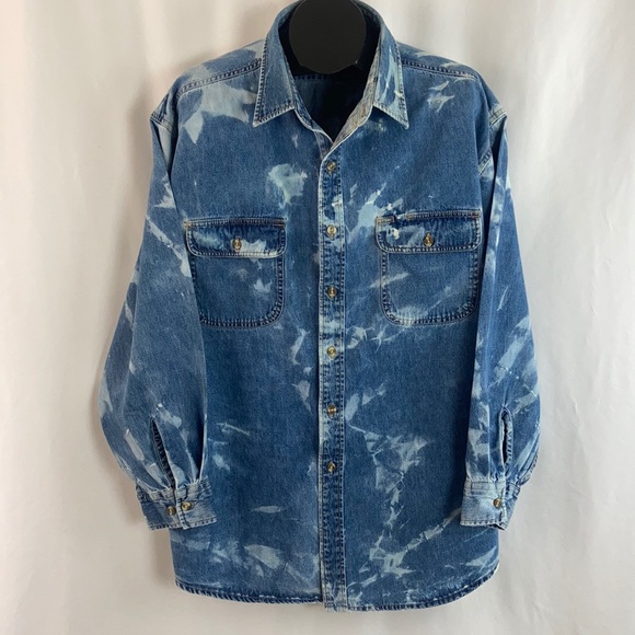 Custom Bleached Big Mac Denim Button Up Shirt XXL - Picture 14 of 14